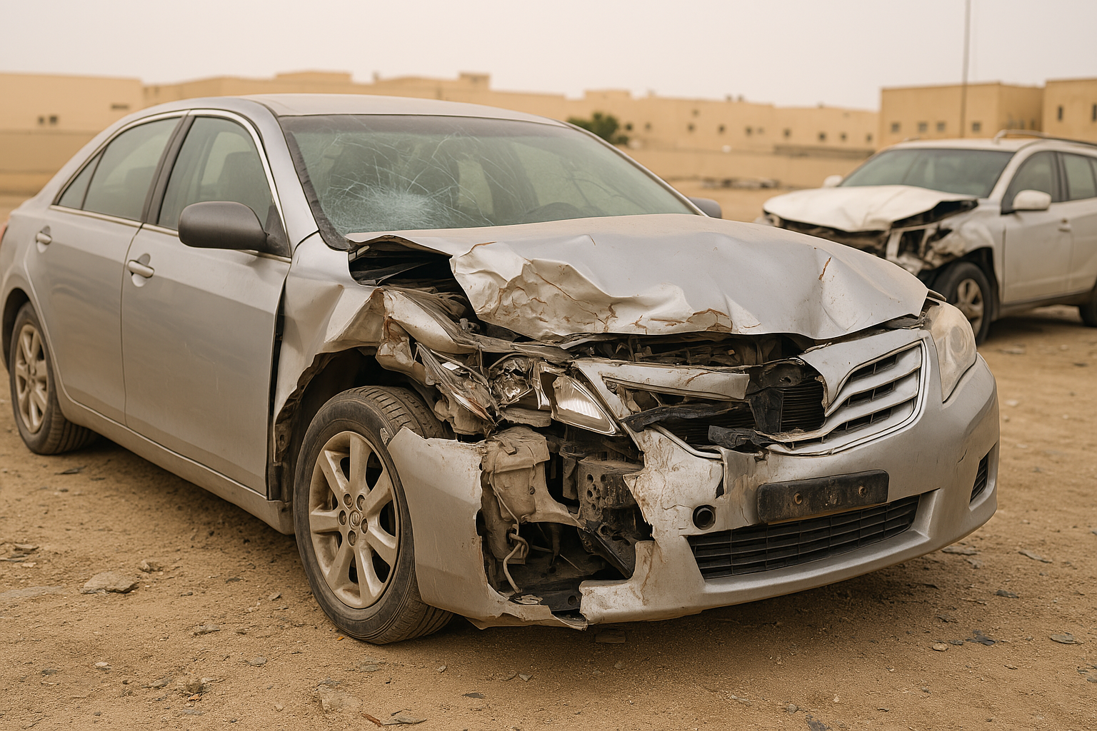 خطوة 1: أرسل صورة السيارة المصدومة